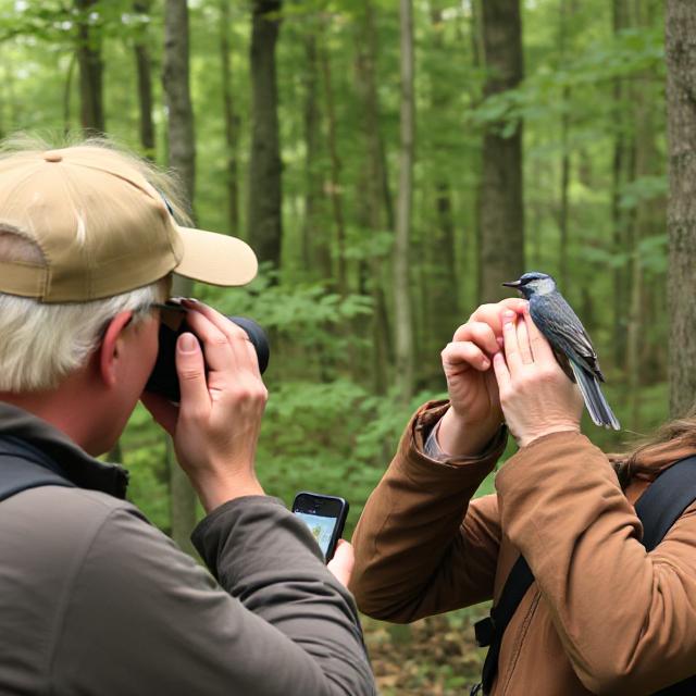 Observation des oiseaux à partir d'une application. Pratique de l'ornithologie.